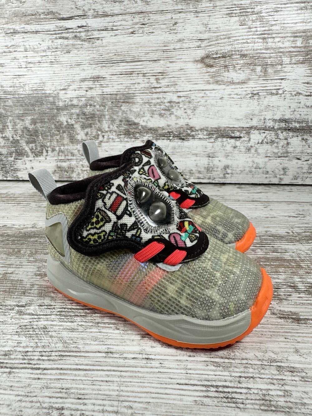 Toddler Nike LeBron 19 XIX 'Fast Food' Gray Sneakers Sz 5C Athletic EUC!